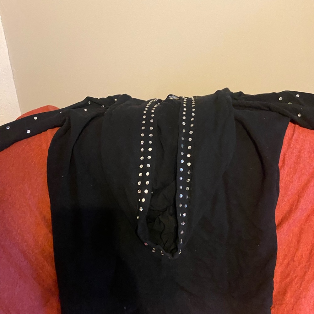 Bebe Black Jacket With Silver Studs - image 4